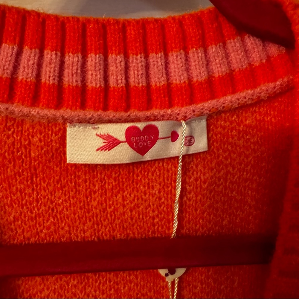 Buddy Love Vibrant Pink and Orange Cardigan NWT** - Picture 3 of 9